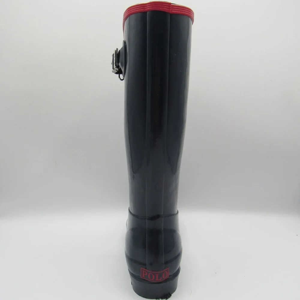Polo Ralph Lauren Rain Boots Kids 2 Navy Blue Excellent Waterproof Big Pony Logo